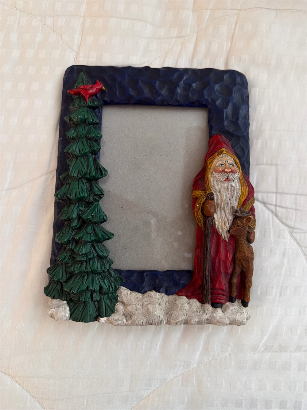 Vintage Craig KirkwoodY2K Festive Santa and Tree Photo Frame 3.5 x 5 in photo